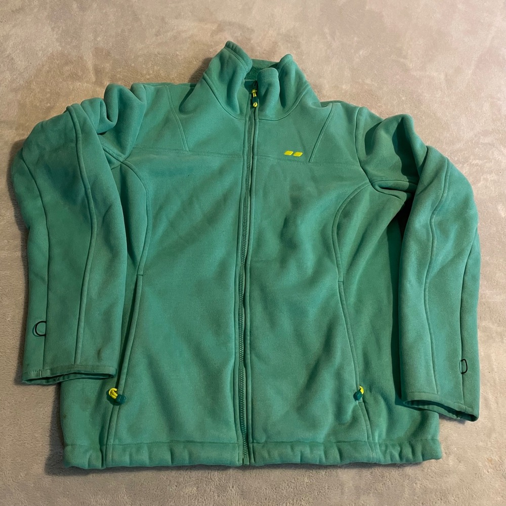 Koppen Womens‎ Full Zip Fleece Jacket Green Medium RN 104141 Outdoor Hiking